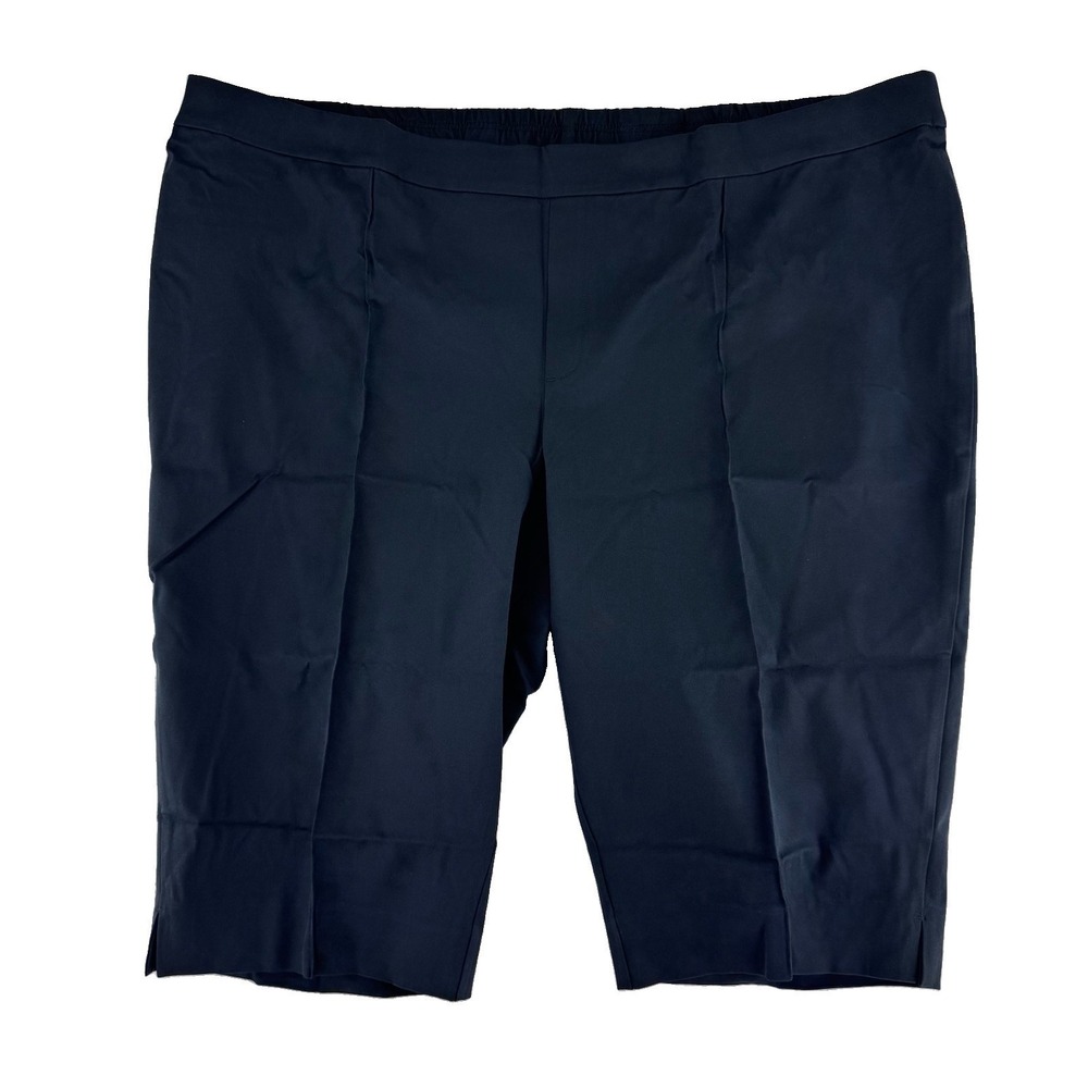 Isaac Mizrahi Live! 24/7 Stretch Pedal Pusher Pants 32W Pitch Black